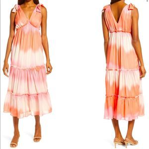 Adelyn Rae Tie Dye Chiffon Midi Dress